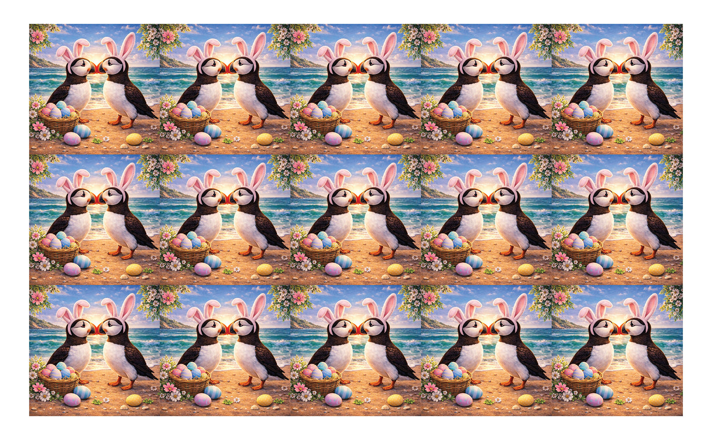 DecoCraft - Studio 1375 - Scenic Tiles Series - Spring Nest Puffins