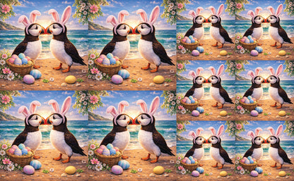 DecoCraft - Studio 1375 - Scenic Tiles Series - Spring Nest Puffins