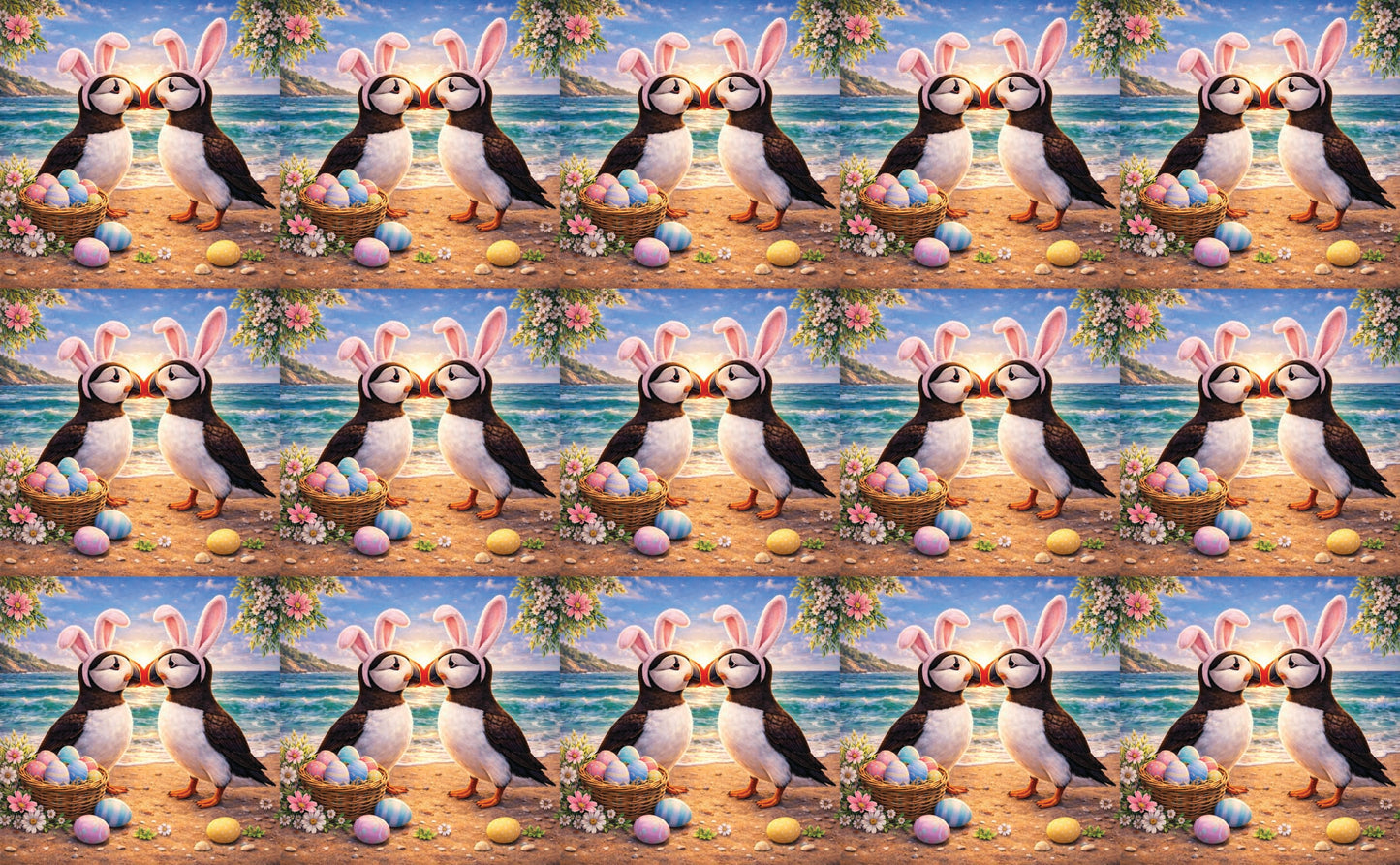 DecoCraft - Studio 1375 - Scenic Tiles Series - Spring Nest Puffins