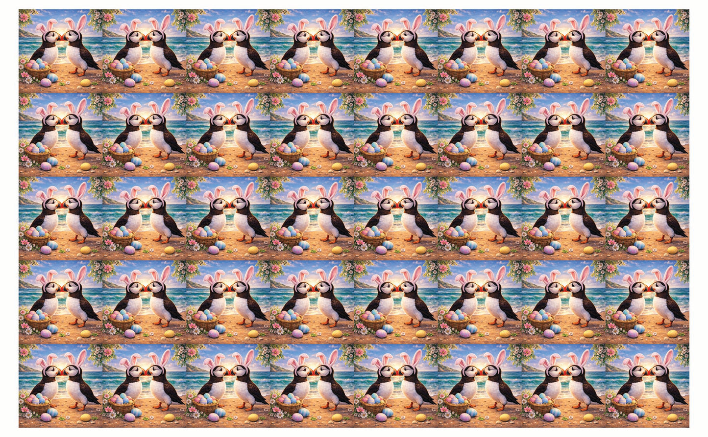 DecoCraft - Studio 1375 - Scenic Tiles Series - Spring Nest Puffins