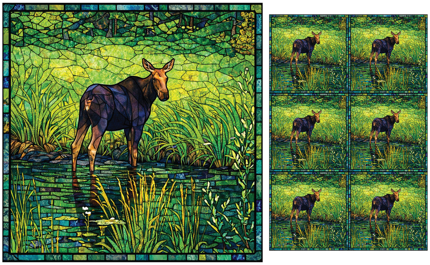 DecoCraft - Studio 1375 - Elevated Scenic Tiles Series - Golden Marsh Moose