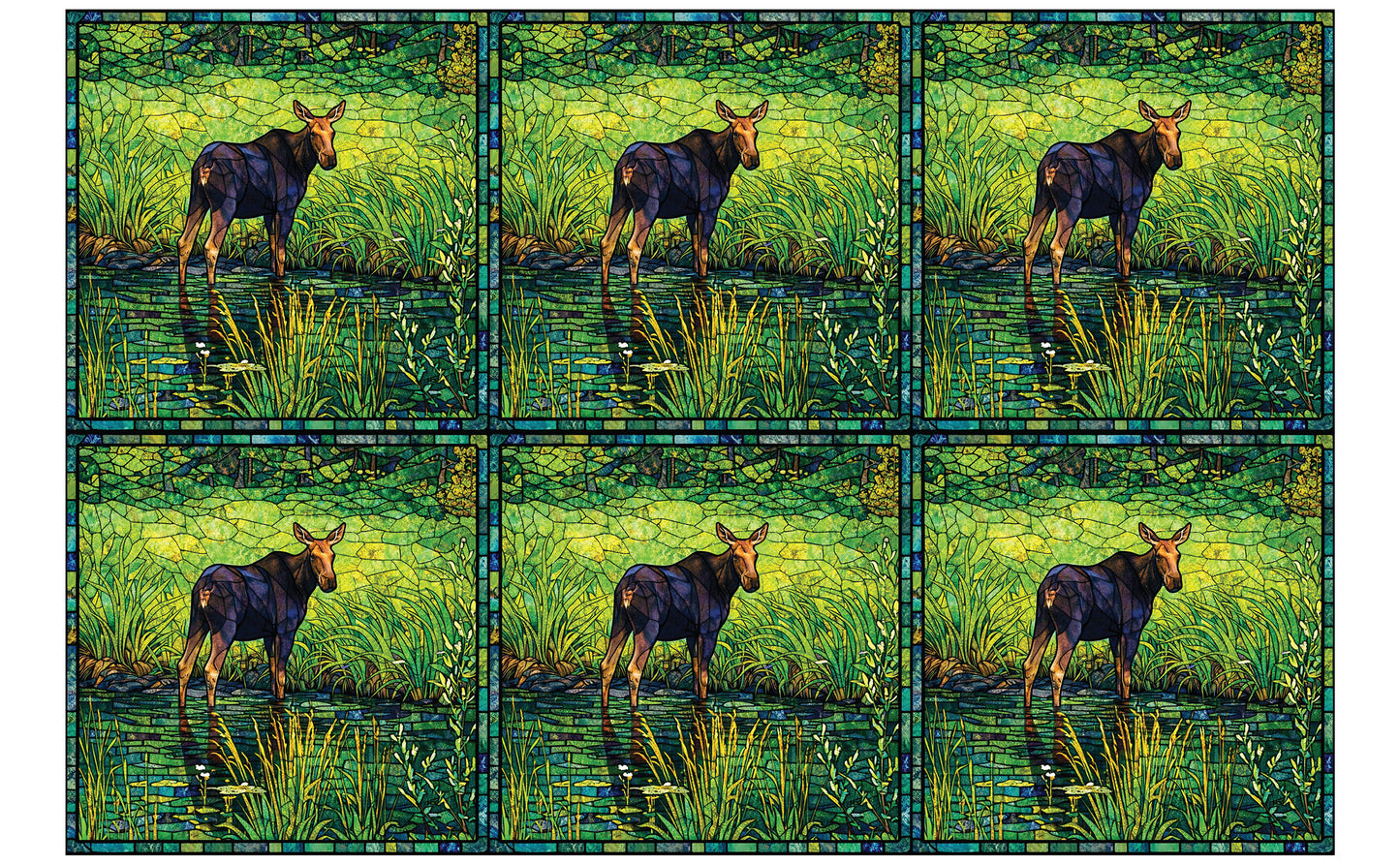 DecoCraft - Studio 1375 - Elevated Scenic Tiles Series - Golden Marsh Moose