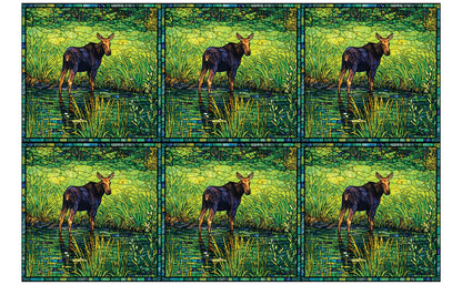 DecoCraft - Studio 1375 - Elevated Scenic Tiles Series - Golden Marsh Moose