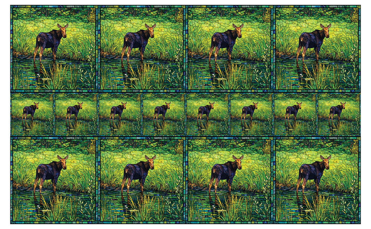 DecoCraft - Studio 1375 - Elevated Scenic Tiles Series - Golden Marsh Moose