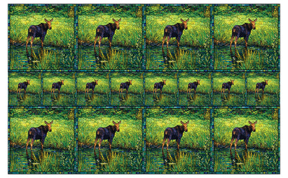 DecoCraft - Studio 1375 - Elevated Scenic Tiles Series - Golden Marsh Moose