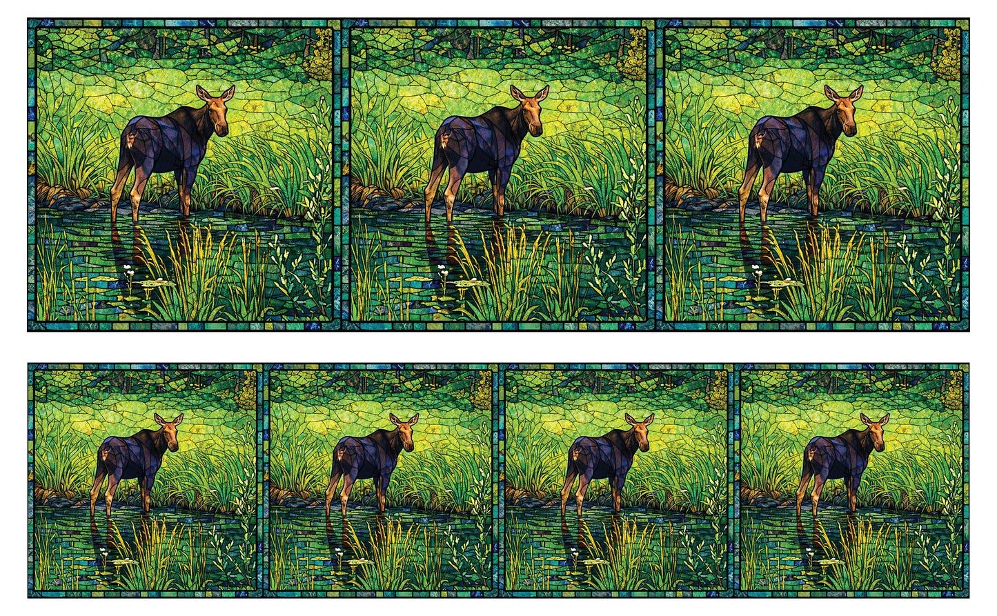 DecoCraft - Studio 1375 - Elevated Scenic Tiles Series - Golden Marsh Moose