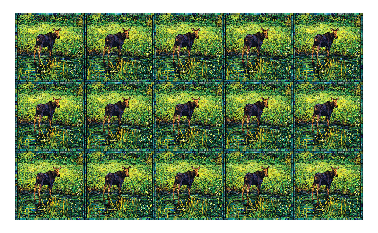 DecoCraft - Studio 1375 - Elevated Scenic Tiles Series - Golden Marsh Moose
