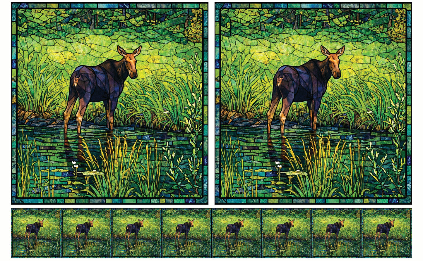 DecoCraft - Studio 1375 - Elevated Scenic Tiles Series - Golden Marsh Moose