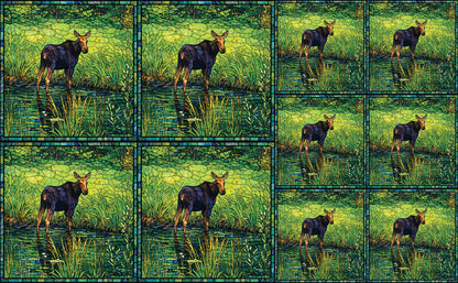 DecoCraft - Studio 1375 - Elevated Scenic Tiles Series - Golden Marsh Moose