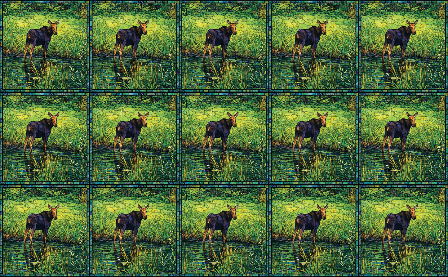 DecoCraft - Studio 1375 - Elevated Scenic Tiles Series - Golden Marsh Moose