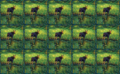 DecoCraft - Studio 1375 - Elevated Scenic Tiles Series - Golden Marsh Moose