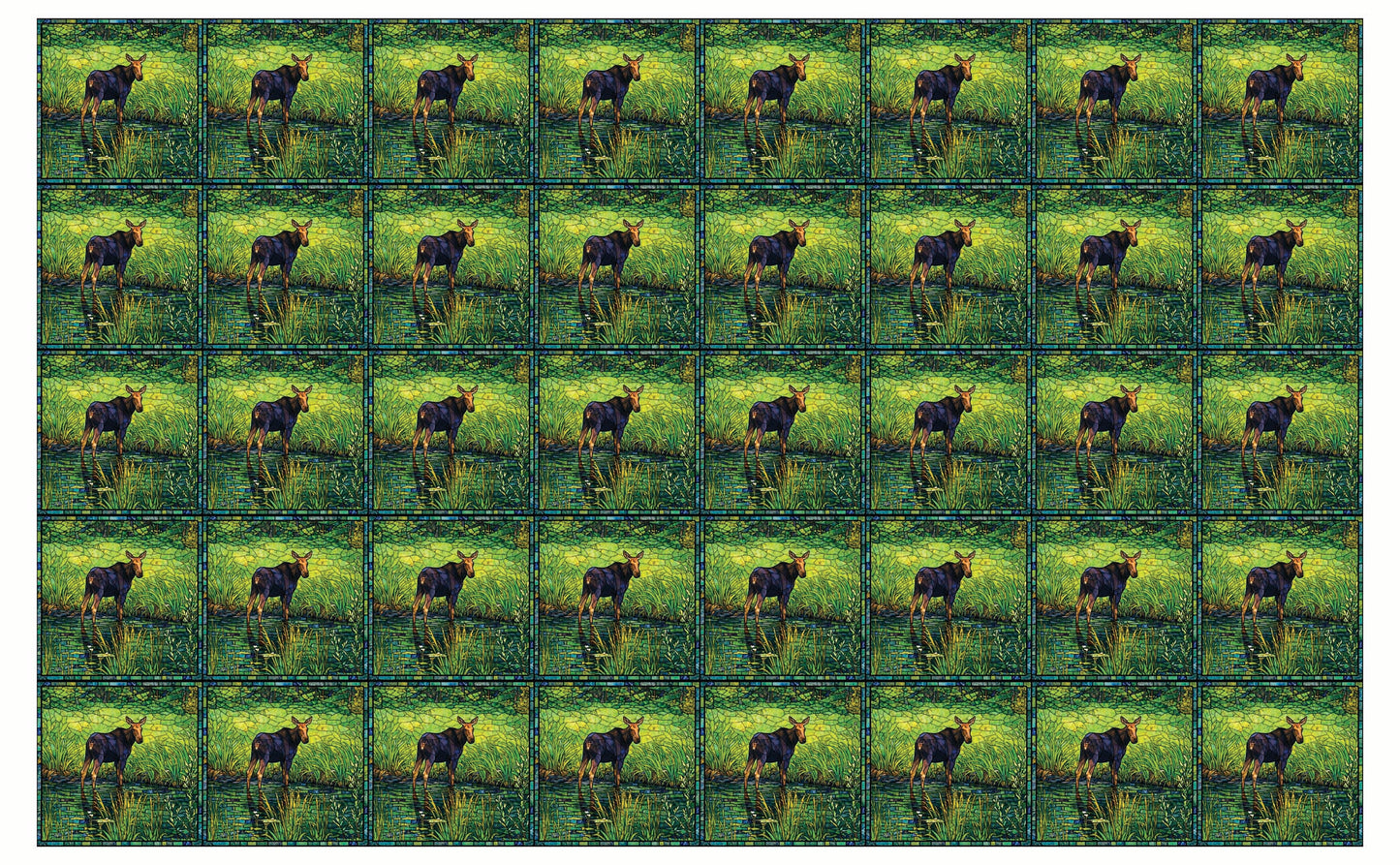 DecoCraft - Studio 1375 - Elevated Scenic Tiles Series - Golden Marsh Moose