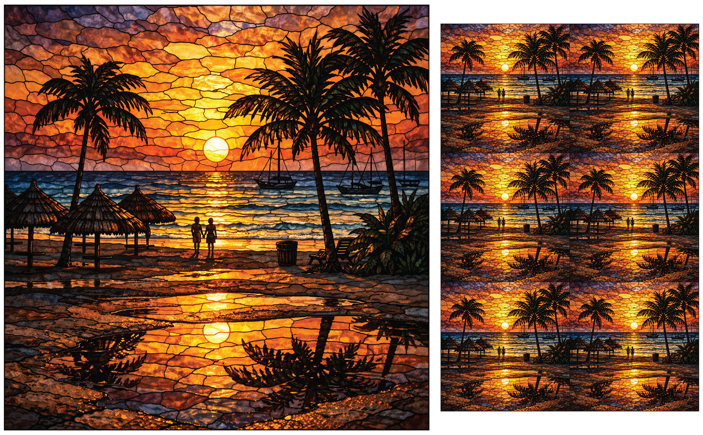 DecoCraft - Studio 1375 - Elevated Scenic Tiles Series - Sunset Island Glow