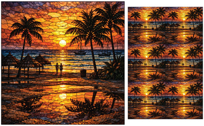 DecoCraft - Studio 1375 - Elevated Scenic Tiles Series - Sunset Island Glow