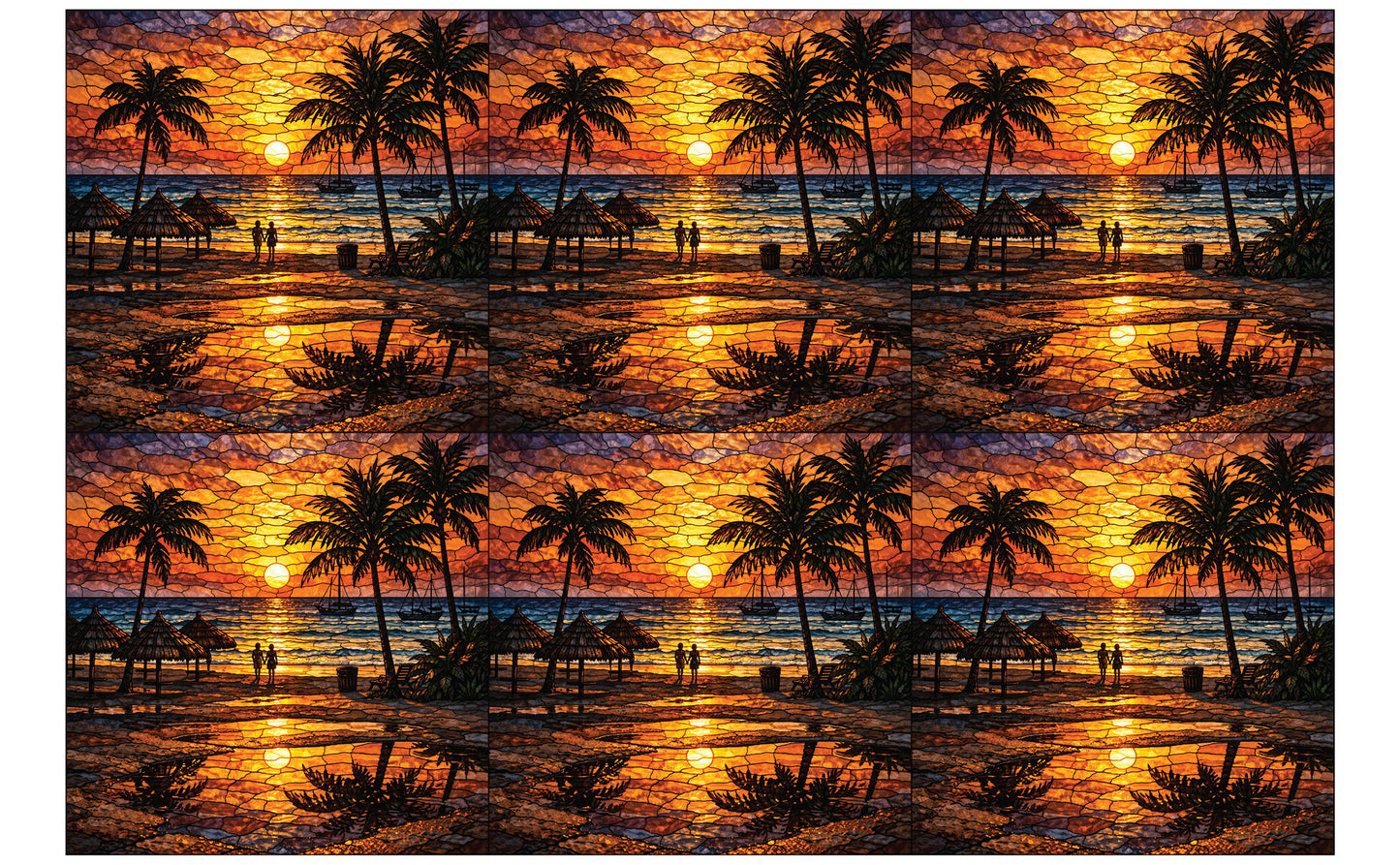 DecoCraft - Studio 1375 - Elevated Scenic Tiles Series - Sunset Island Glow
