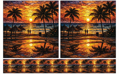 DecoCraft - Studio 1375 - Elevated Scenic Tiles Series - Sunset Island Glow