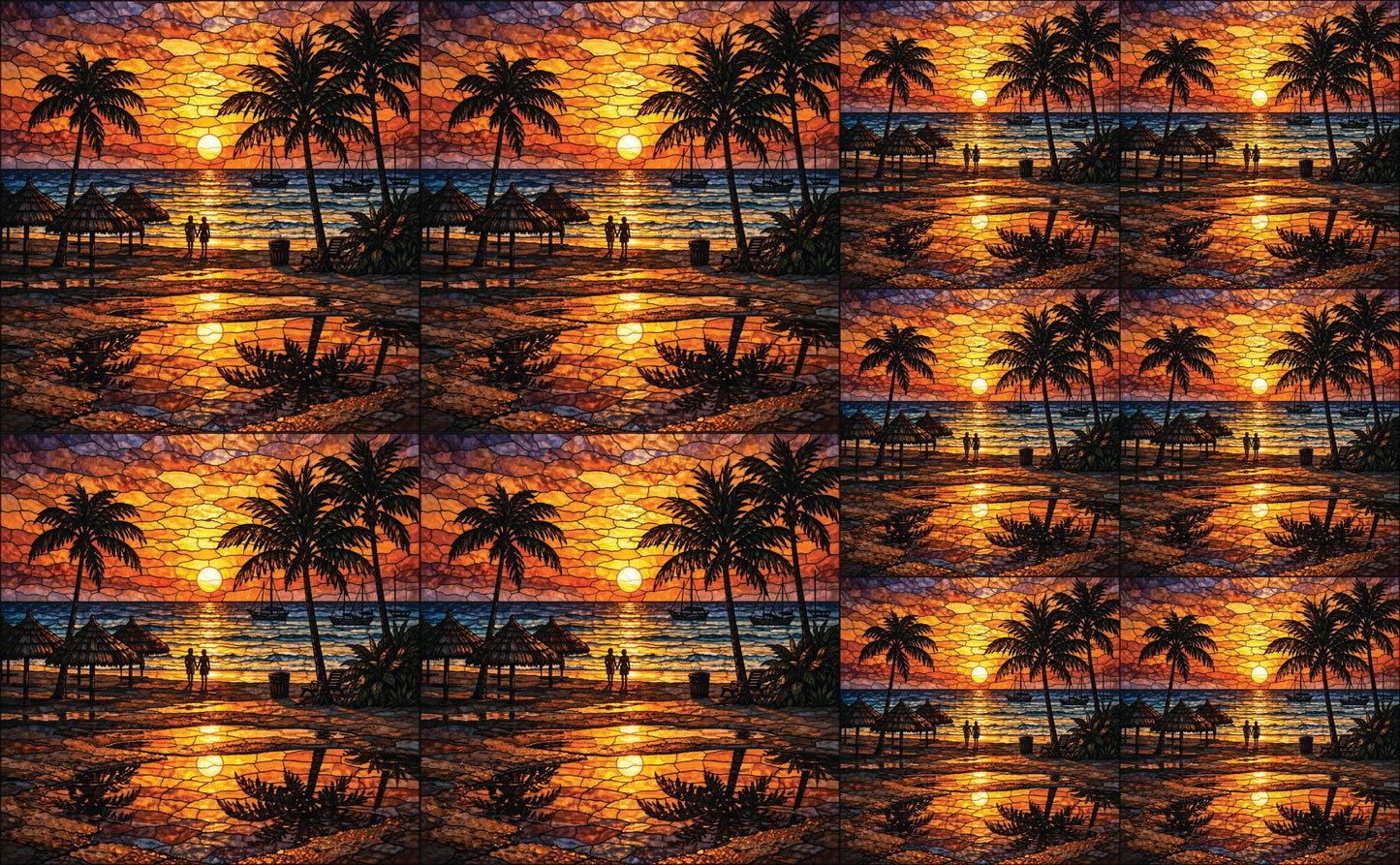 DecoCraft - Studio 1375 - Elevated Scenic Tiles Series - Sunset Island Glow