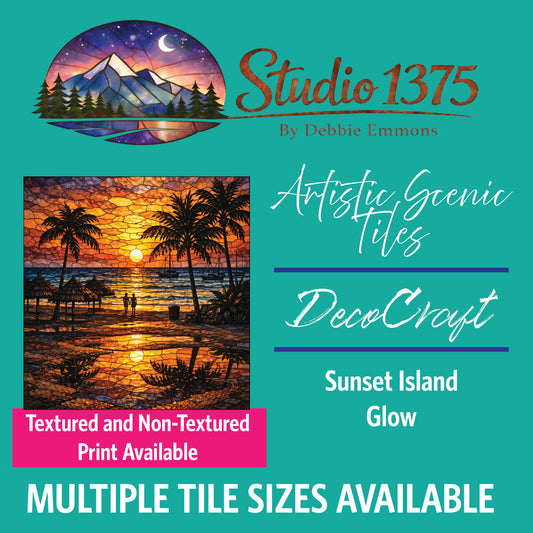 DecoCraft - Studio 1375 - Elevated Scenic Tiles Series - Sunset Island Glow