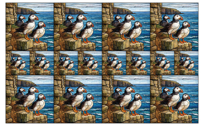 DecoCraft - Studio 1375 - Elevated Scenic Tiles Series - Cliffside Puffin Trio