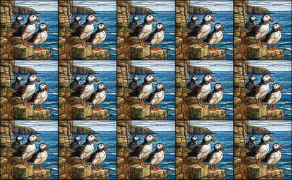 DecoCraft - Studio 1375 - Elevated Scenic Tiles Series - Cliffside Puffin Trio