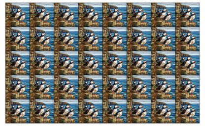 DecoCraft - Studio 1375 - Elevated Scenic Tiles Series - Cliffside Puffin Trio