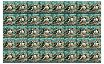 DecoCraft - Studio 1375 - Elevated Scenic Tiles Series - Stone Mosaic Puffins