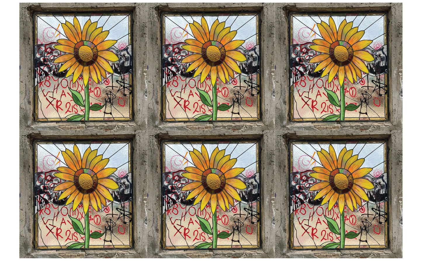 DecoCraft - Studio 1375 - Scenic Tiles Series - Urban Sunflower Bloom