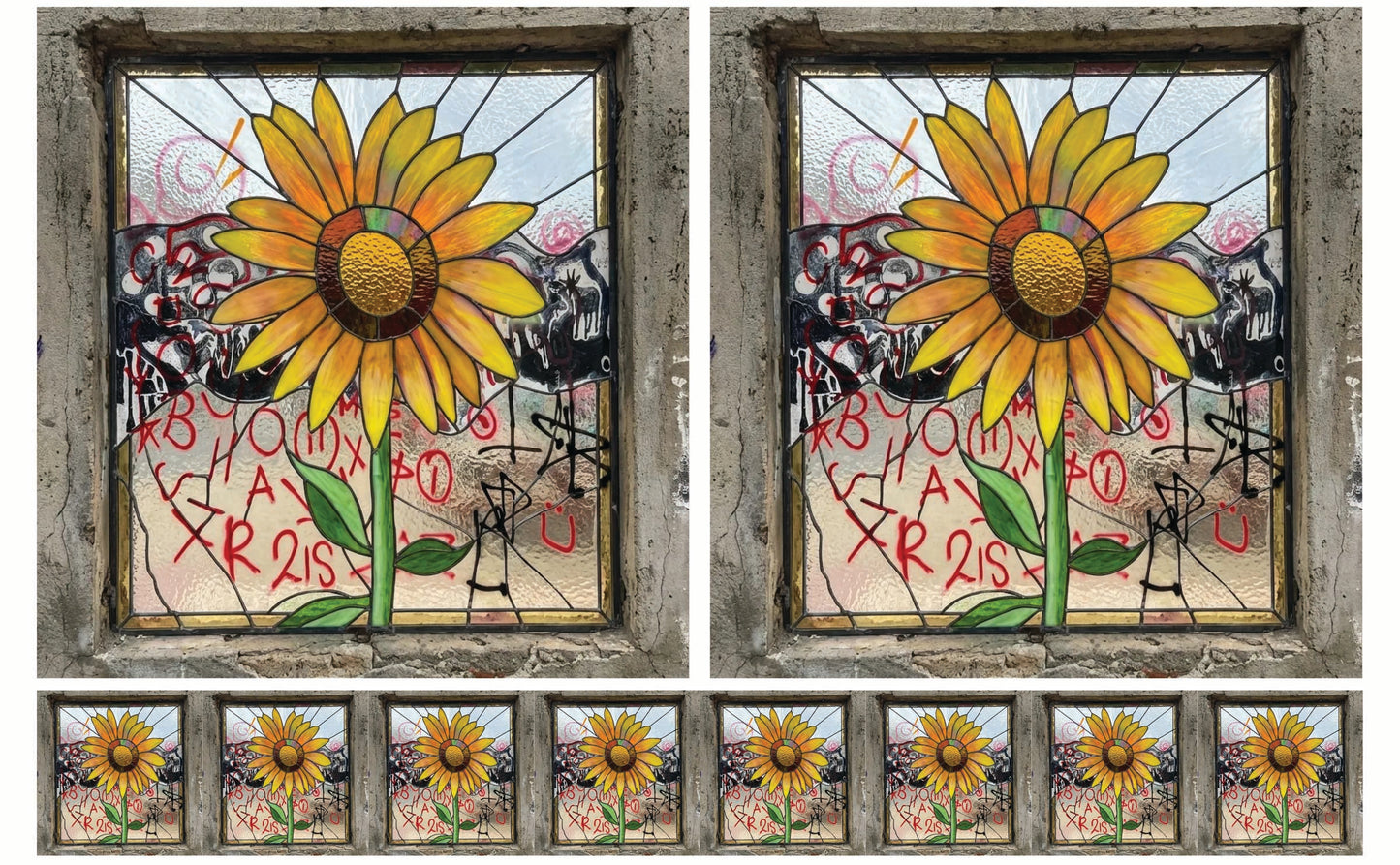 DecoCraft - Studio 1375 - Scenic Tiles Series - Urban Sunflower Bloom