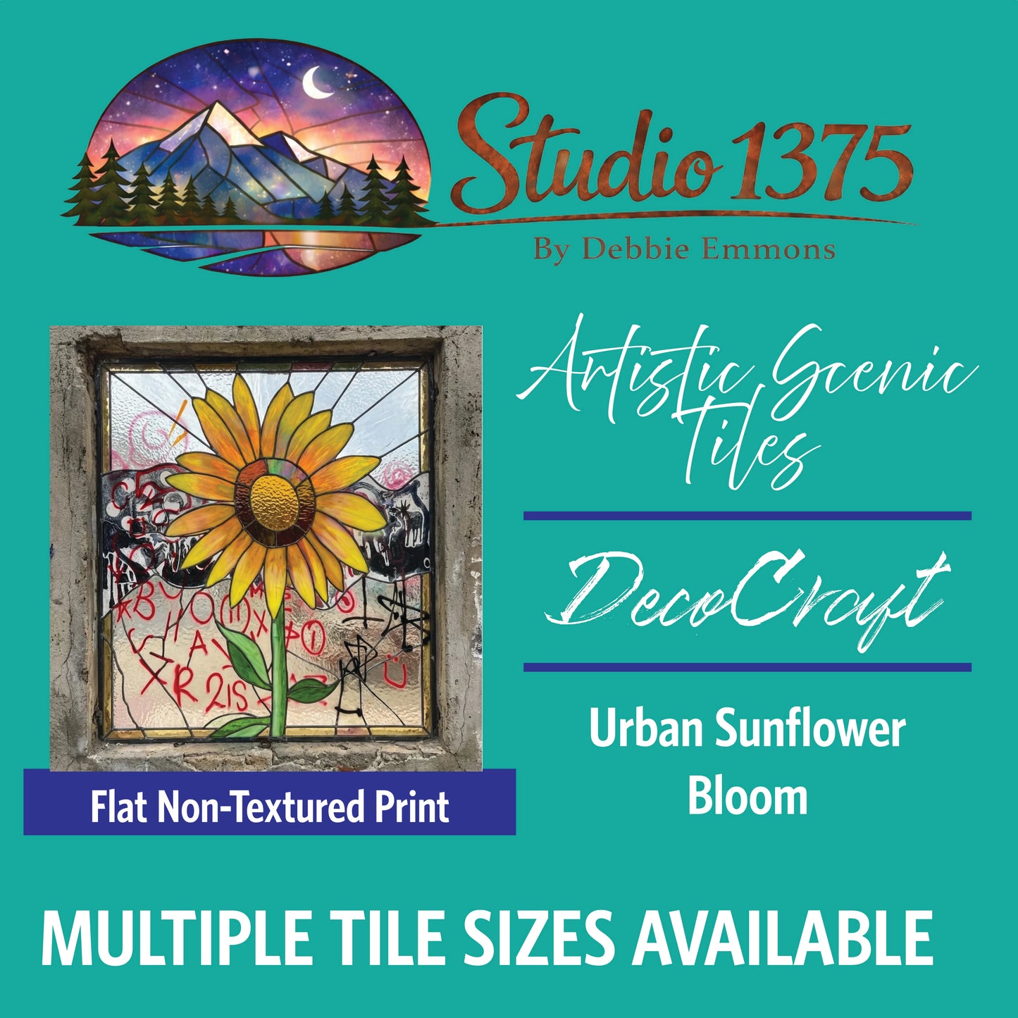 DecoCraft - Studio 1375 - Scenic Tiles Series - Urban Sunflower Bloom