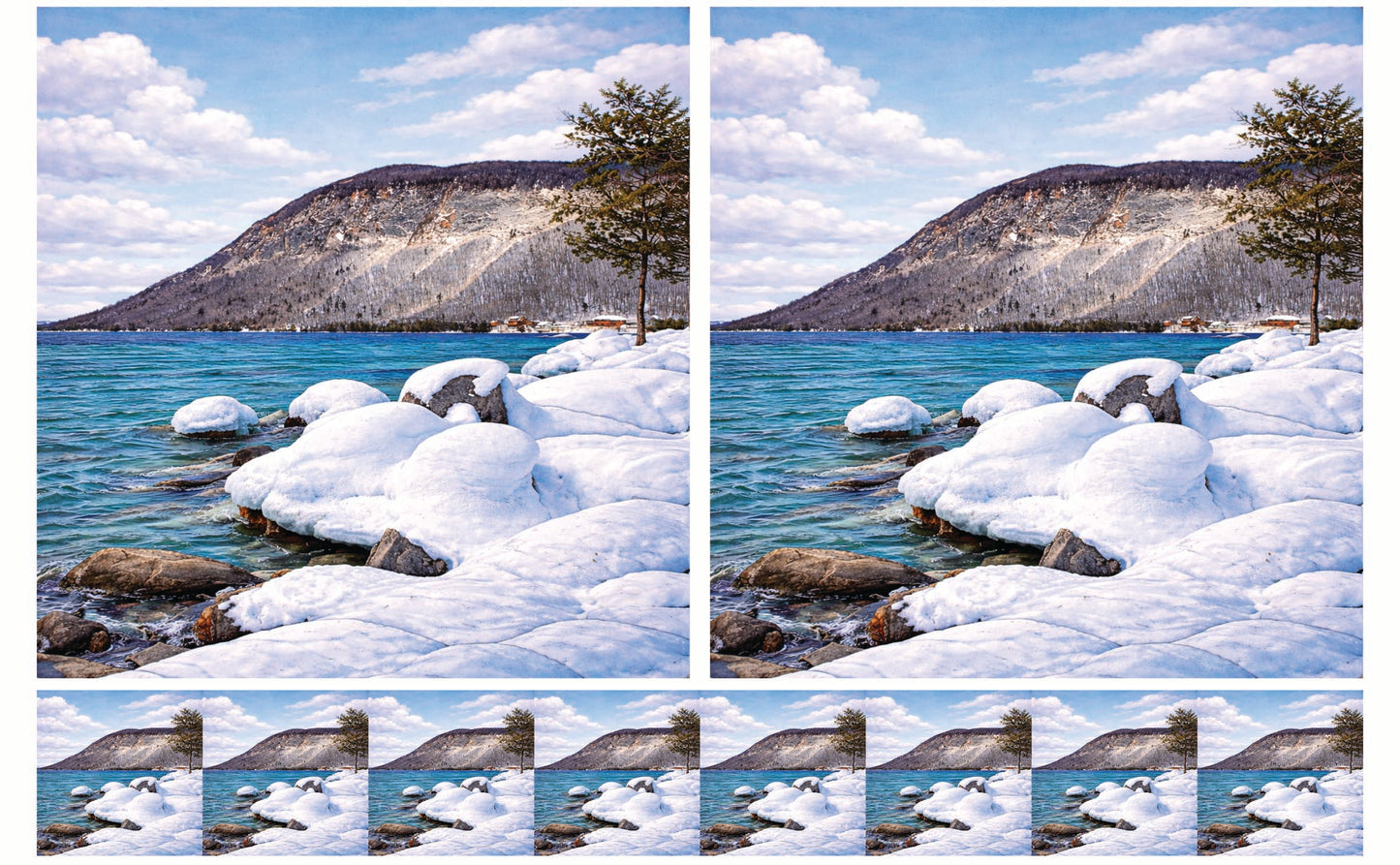 DecoCraft - Studio 1375 - Scenic Tiles Series - Frozen Lakeshore