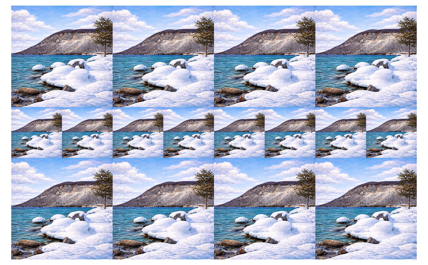DecoCraft - Studio 1375 - Scenic Tiles Series - Frozen Lakeshore