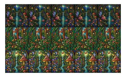 DecoCraft - Scenic Elevated Texture Tiles - Realistic Stained Glass - Enchanted Forest Glow