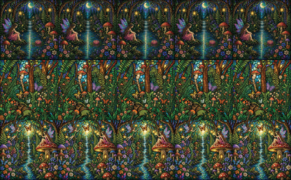 DecoCraft - Scenic Elevated Texture Tiles - Realistic Stained Glass - Enchanted Forest Glow