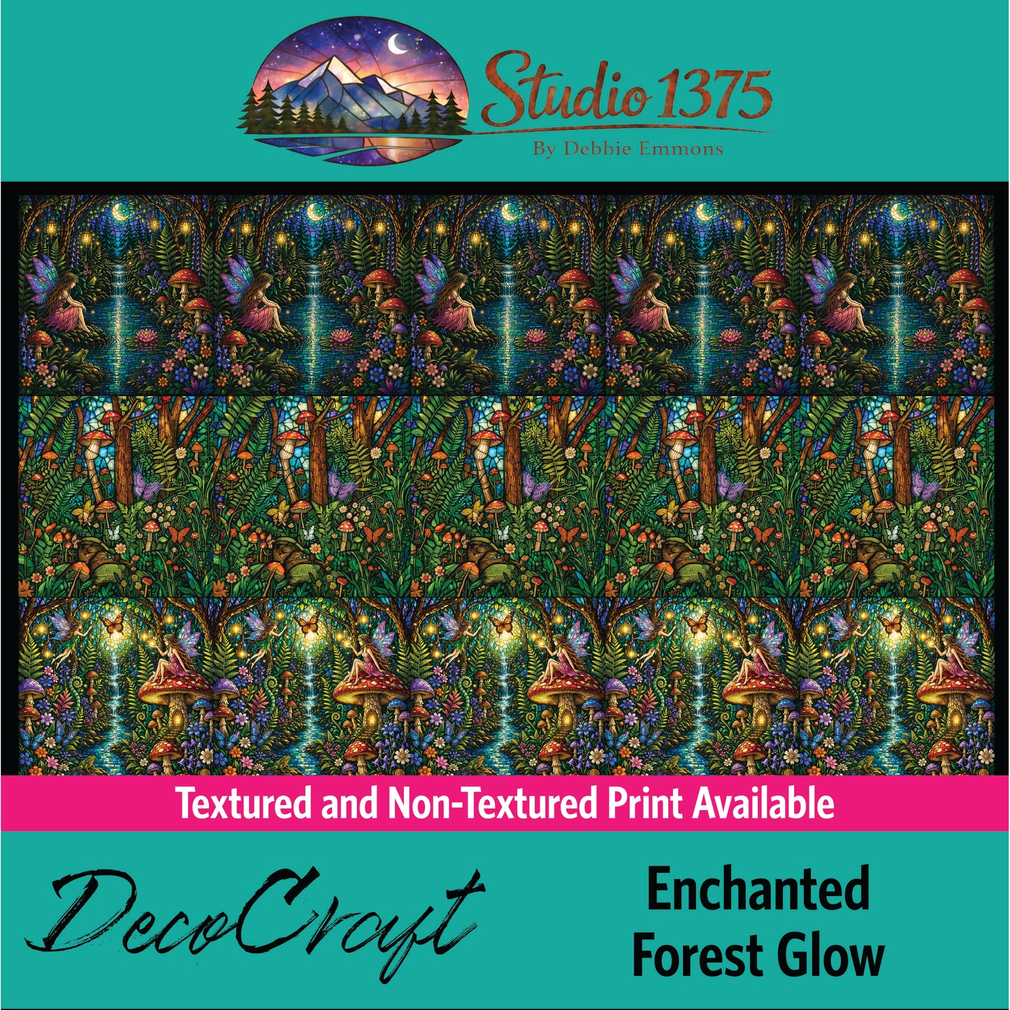 DecoCraft - Scenic Elevated Texture Tiles - Realistic Stained Glass - Enchanted Forest Glow