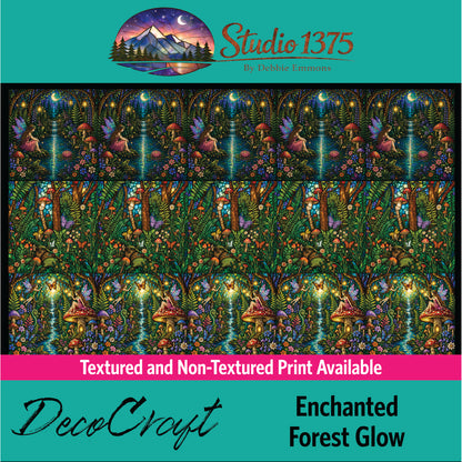 DecoCraft - Scenic Elevated Texture Tiles - Realistic Stained Glass - Enchanted Forest Glow