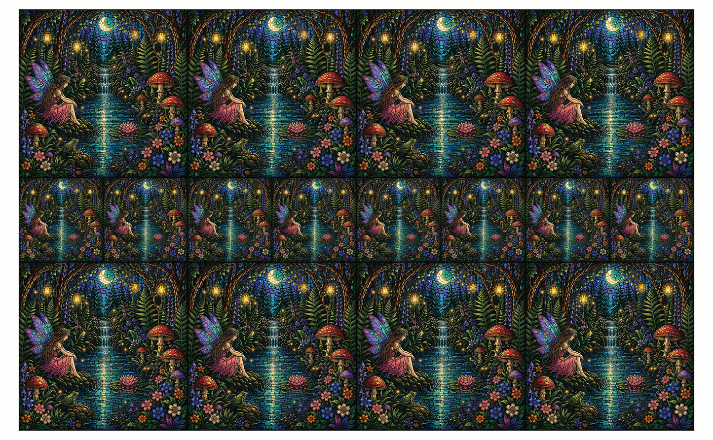 DecoCraft - Studio 1375 - Elevated Scenic Tiles Series - Moonlit Fairy Falls