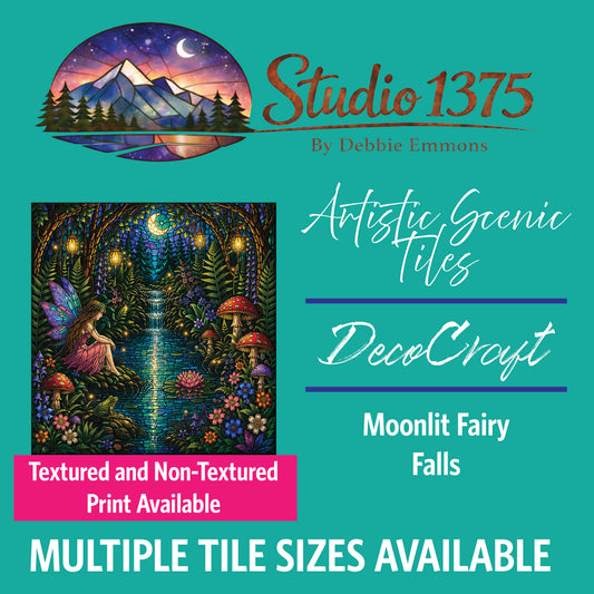 DecoCraft - Studio 1375 - Elevated Scenic Tiles Series - Moonlit Fairy Falls