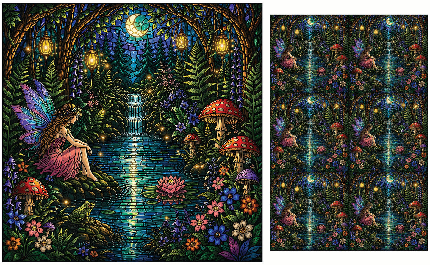DecoCraft - Studio 1375 - Elevated Scenic Tiles Series - Moonlit Fairy Falls