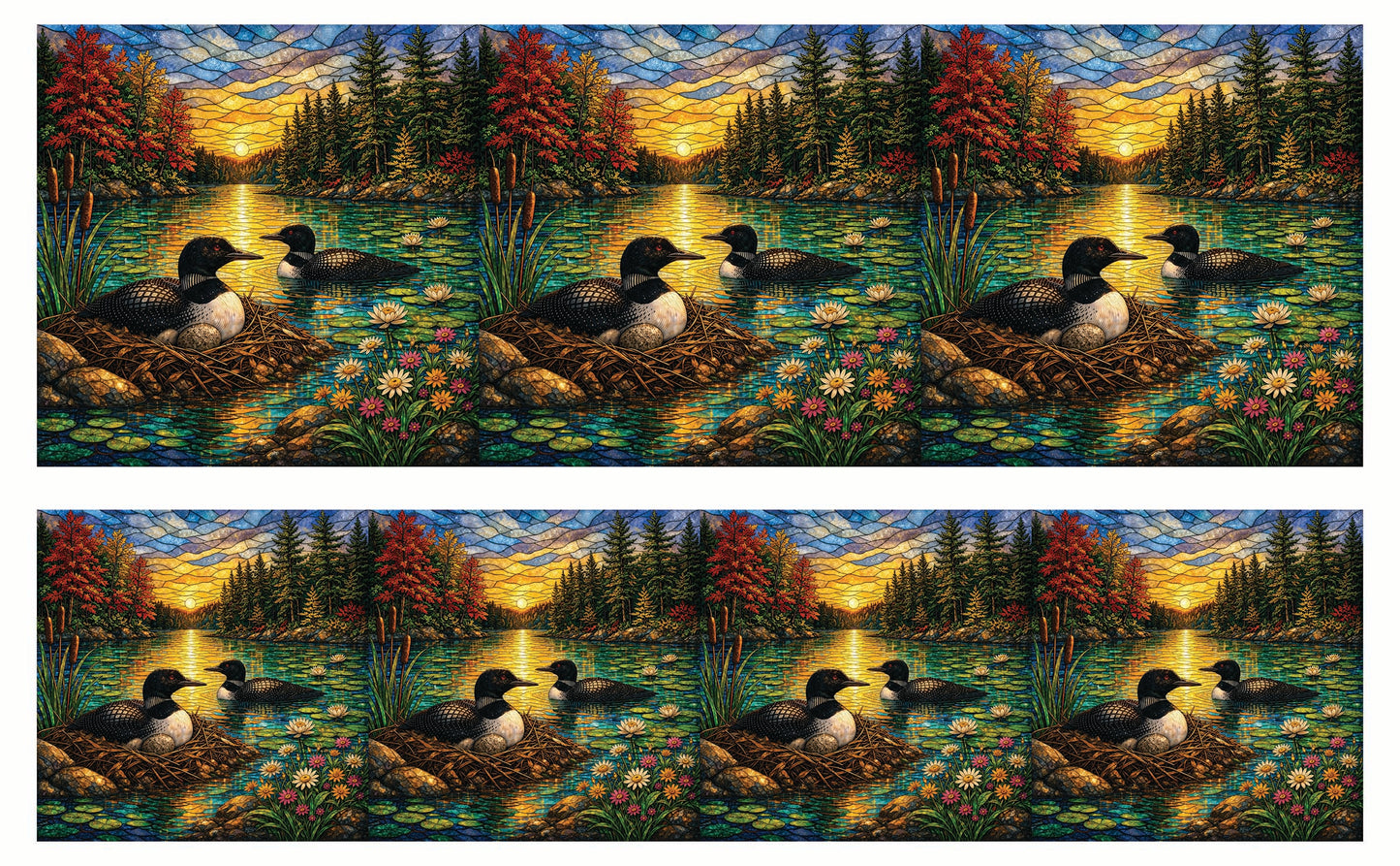 DecoCraft - Studio 1375 - Elevated Scenic Tiles Series - Loons at Sunset