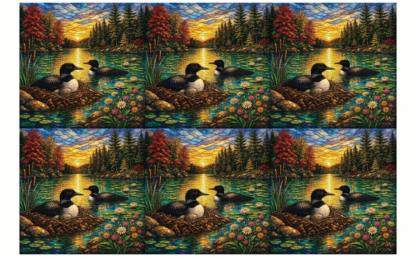 DecoCraft - Studio 1375 - Elevated Scenic Tiles Series - Loons at Sunset