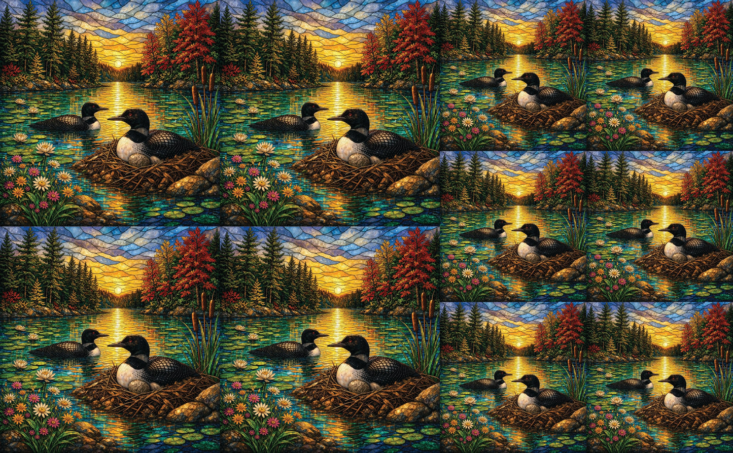 DecoCraft - Studio 1375 - Elevated Scenic Tiles Series - Loons at Sunset