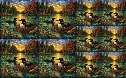 DecoCraft - Studio 1375 - Elevated Scenic Tiles Series - Loons at Sunset