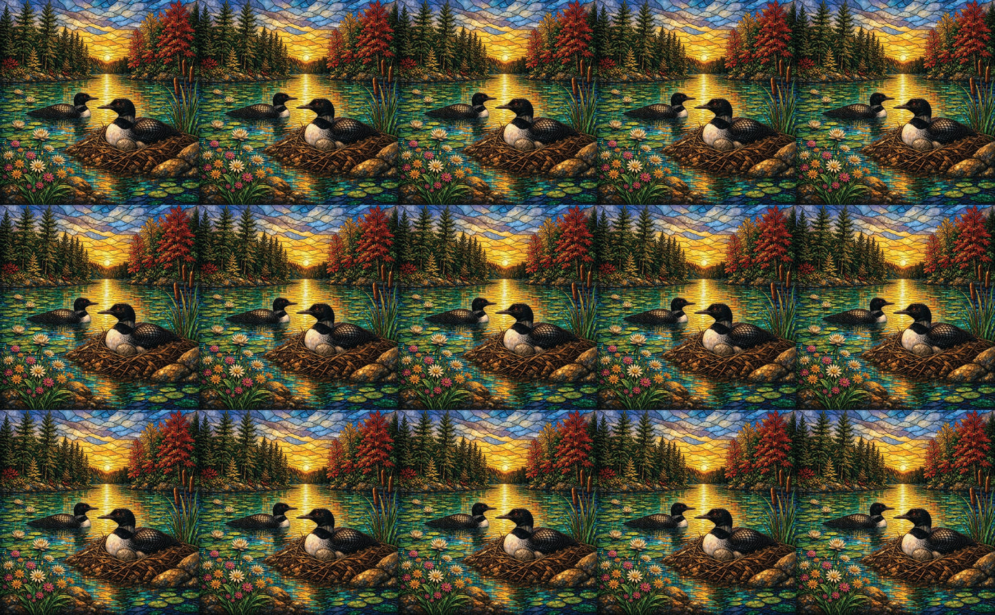 DecoCraft - Studio 1375 - Elevated Scenic Tiles Series - Loons at Sunset