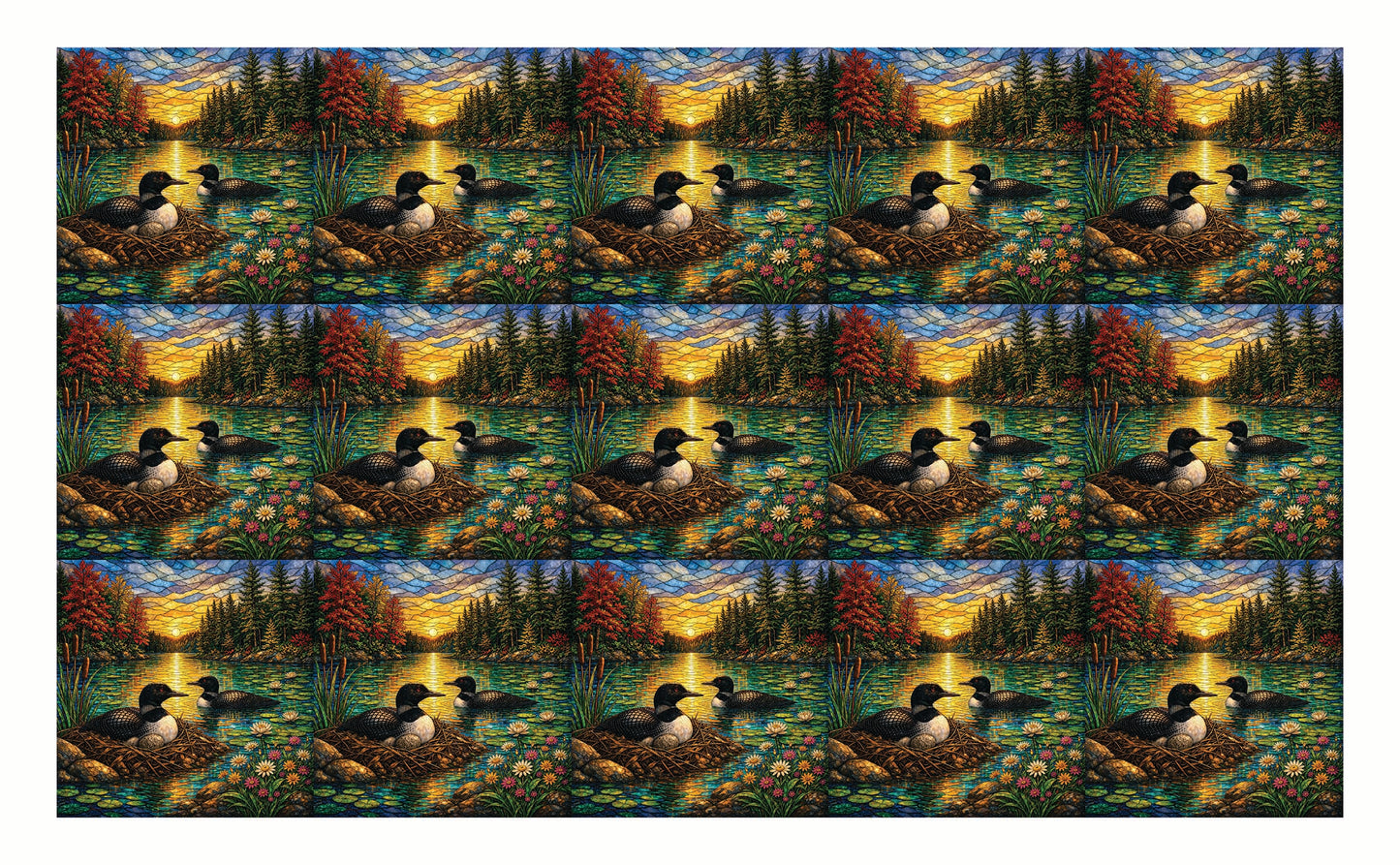 DecoCraft - Studio 1375 - Elevated Scenic Tiles Series - Loons at Sunset