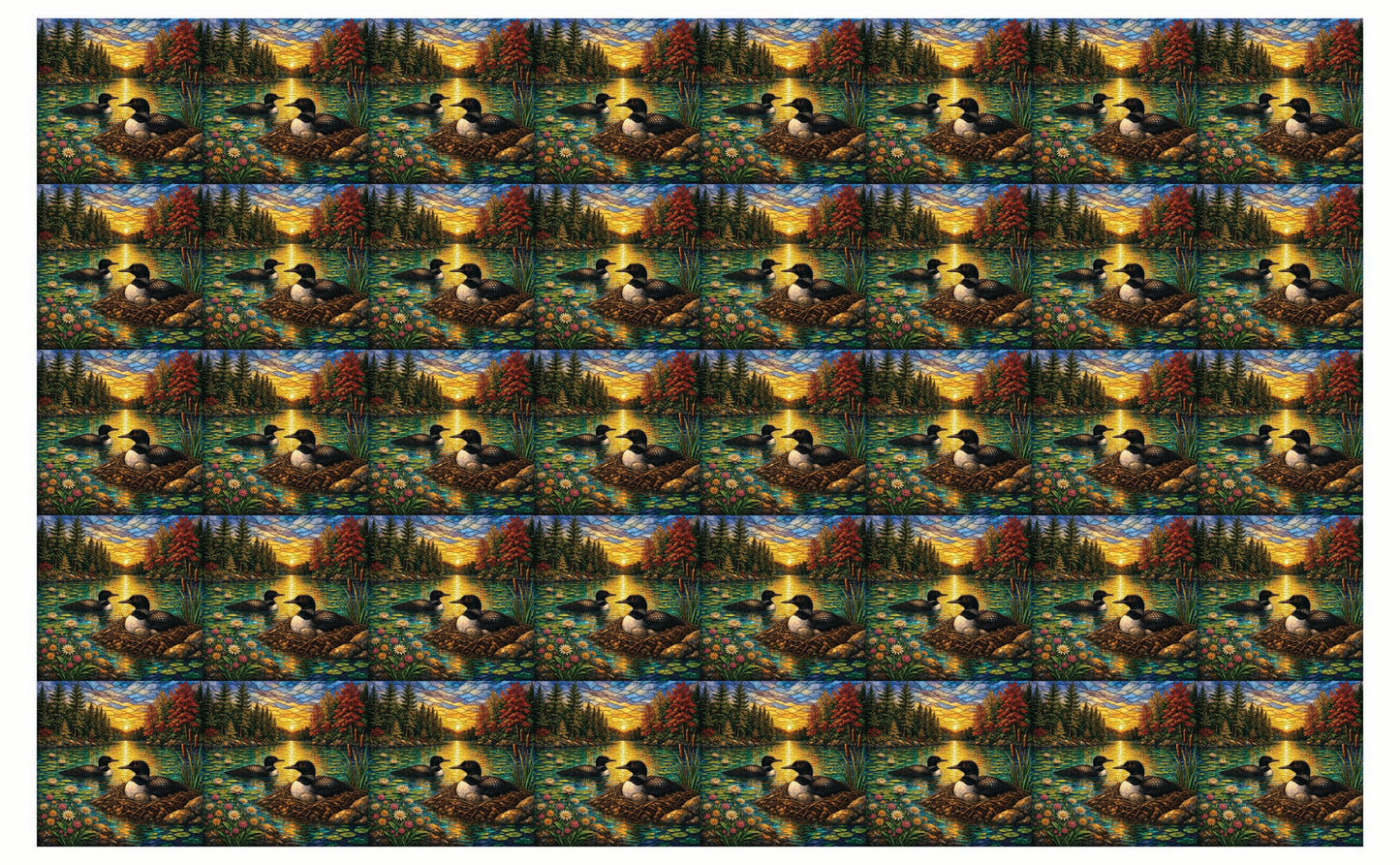 DecoCraft - Studio 1375 - Elevated Scenic Tiles Series - Loons at Sunset