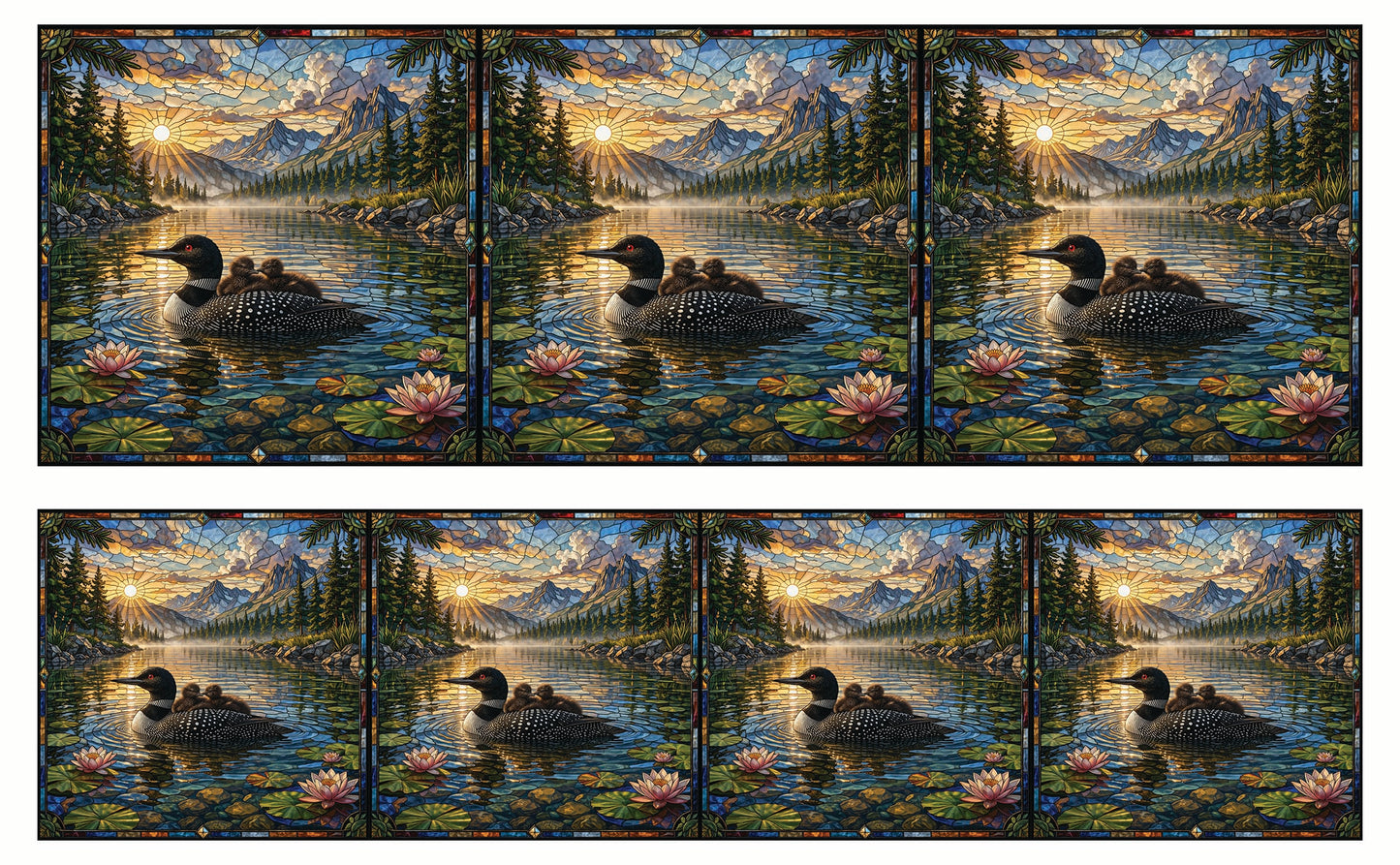DecoCraft - Studio 1375 - Elevated Scenic Tiles Series - Mountain Lake Loon Family