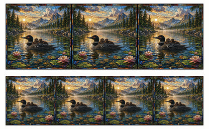 DecoCraft - Studio 1375 - Elevated Scenic Tiles Series - Mountain Lake Loon Family
