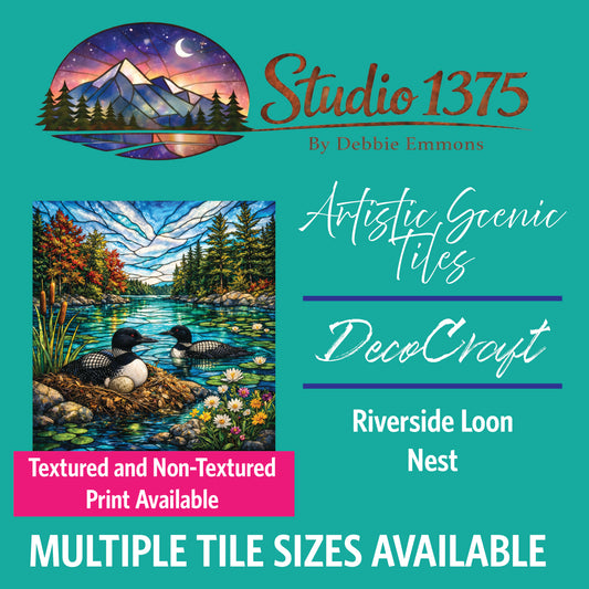 DecoCraft - Studio 1375 - Elevated Scenic Tiles Series - Riverside Loon Nest