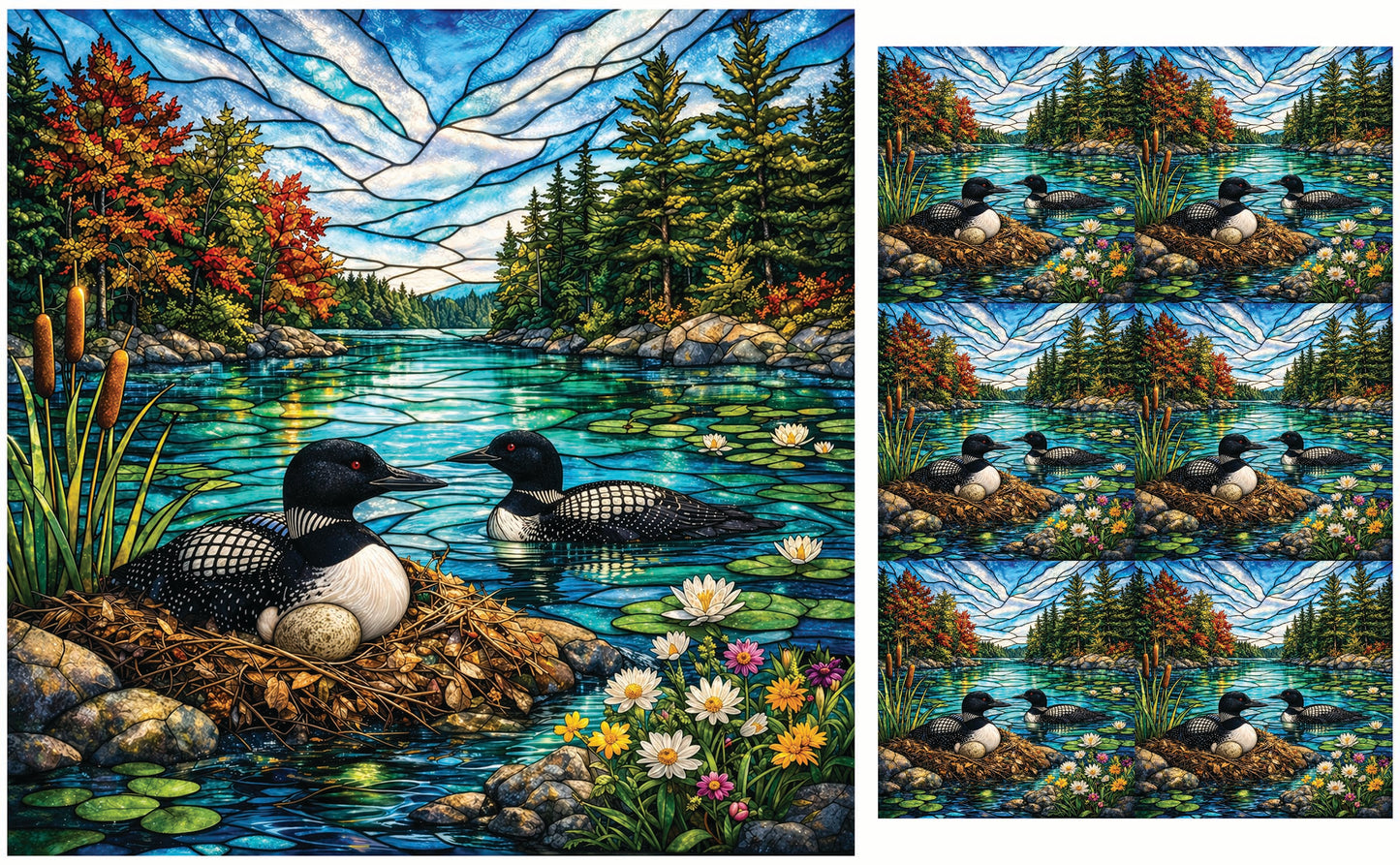 DecoCraft - Studio 1375 - Elevated Scenic Tiles Series - Riverside Loon Nest