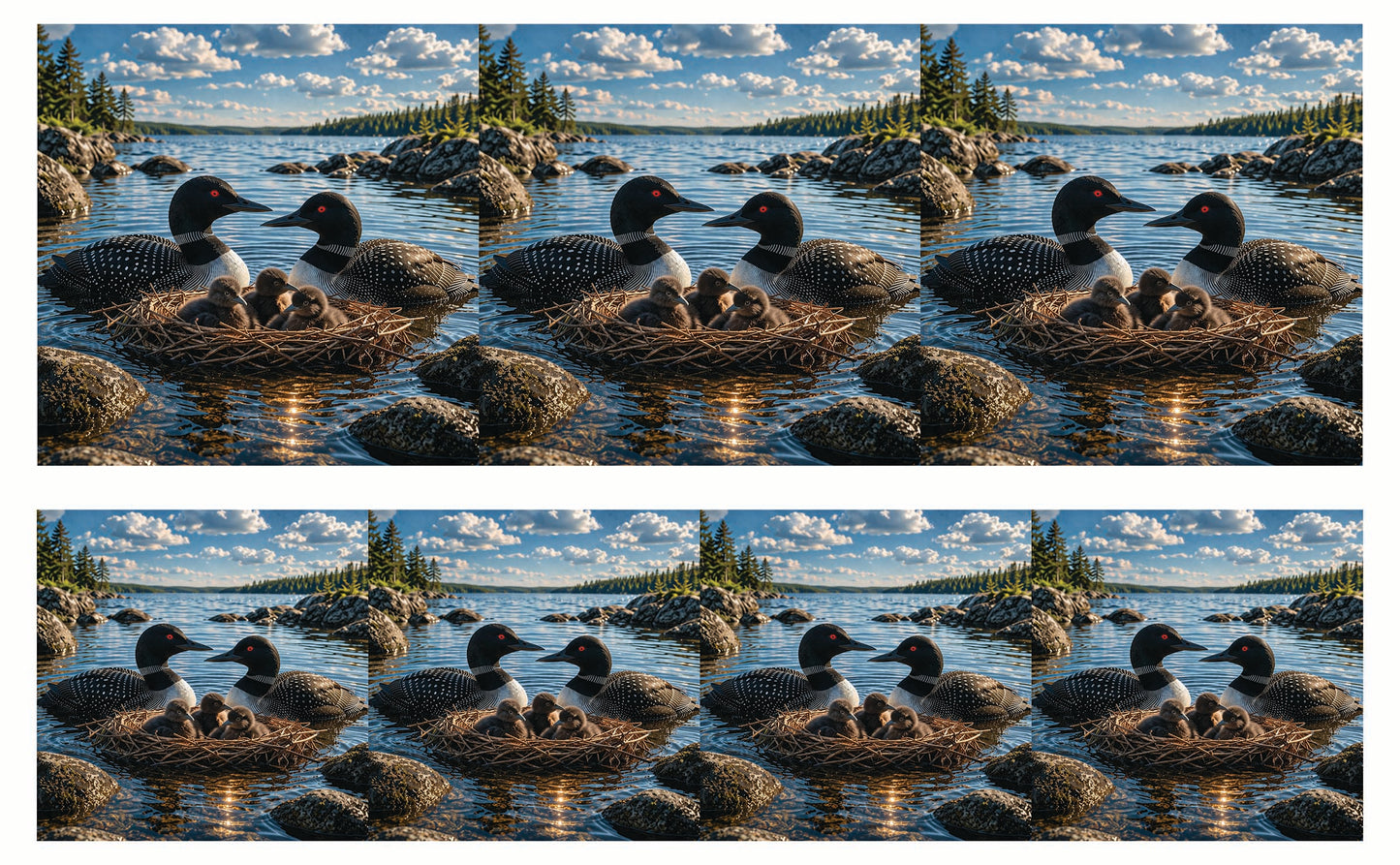 DecoCraft - Studio 1375 - Scenic Tiles Series - Loon Family